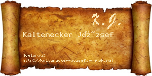 Kaltenecker József névjegykártya